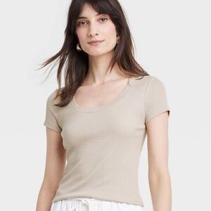 Gray/beige Soft Tee